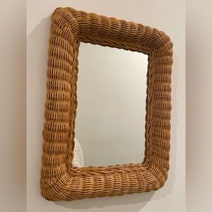 COPY - Boho hippie wicker basket framed mirror